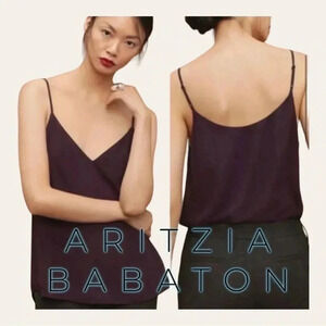 0399W. ARITZIA BABATON SPAGHETTI STRAP CAMISOLE SIZE XSMALL PLUM PURPLE IN COLOR